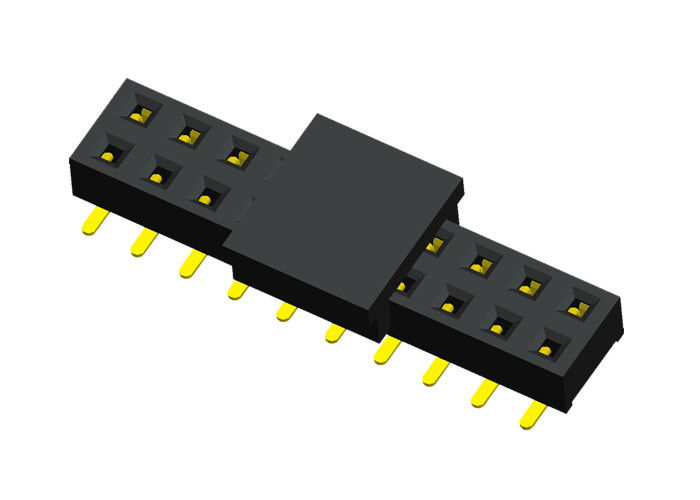 Schwarzes 20 Pin weibliche Neigung der Titel-Verbindungsstück-Doppelt-Reihen-2.0mm mit KAPPE