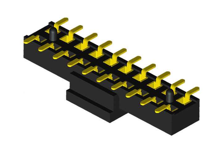 Schwarzes 20 Pin weibliche Neigung der Titel-Verbindungsstück-Doppelt-Reihen-2.0mm mit KAPPE