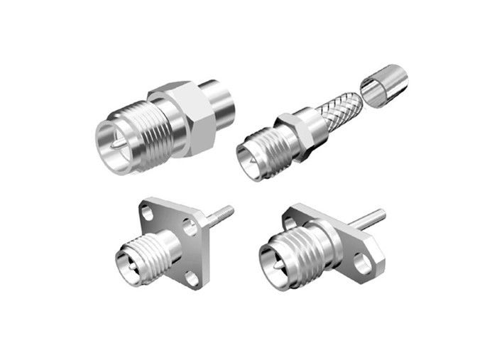Des Messing-SMA Ohm RoHS männliches Verbindungsstück-Klammern-Kupfer-des Koaxialstecker-50 konform