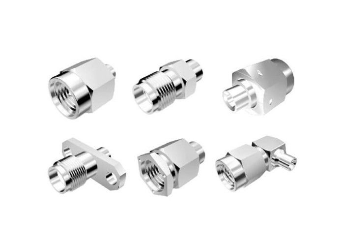 Des Messing-SMA Ohm RoHS männliches Verbindungsstück-Klammern-Kupfer-des Koaxialstecker-50 konform