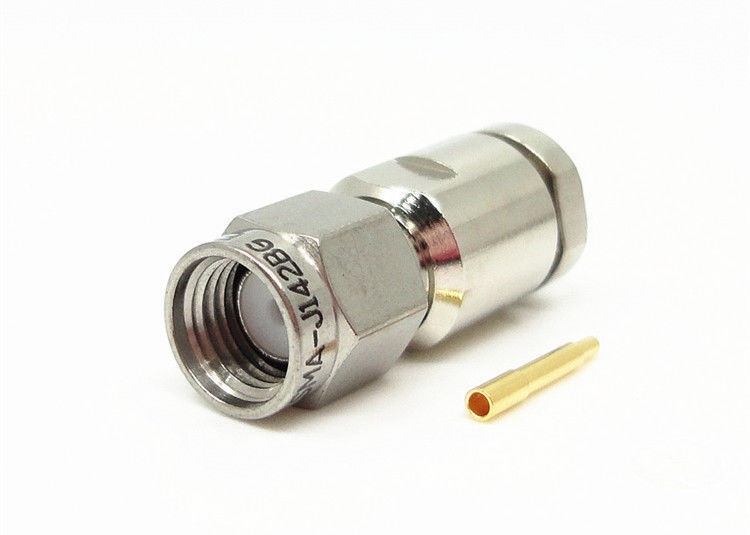 Vernickeln Sie überzogenes SMA-Stecker-Verbindungsstück, Nennspannung Rfs Koaxialstecker-335VRMS