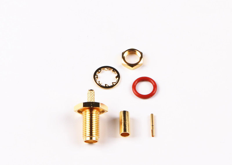 18GHz Verbindungsstück der Flanschdose-SMA gerade für Kabel-Gold überzogene hohe Präzision
