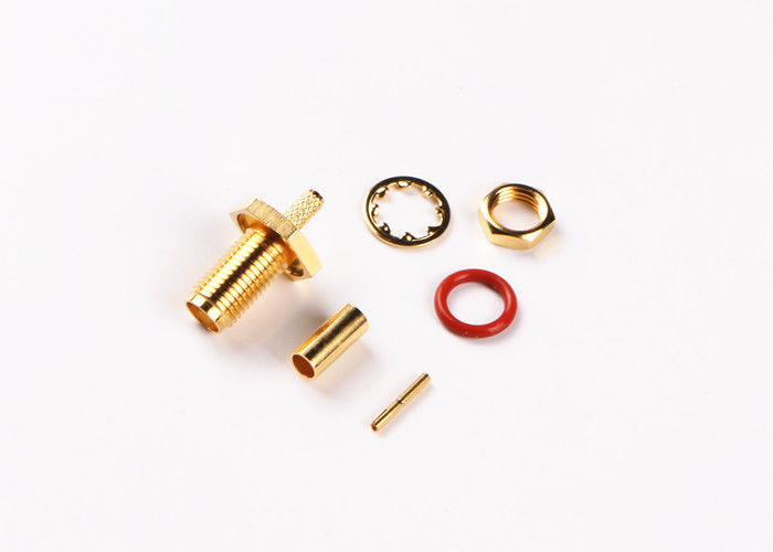 18GHz Verbindungsstück der Flanschdose-SMA gerade für Kabel-Gold überzogene hohe Präzision