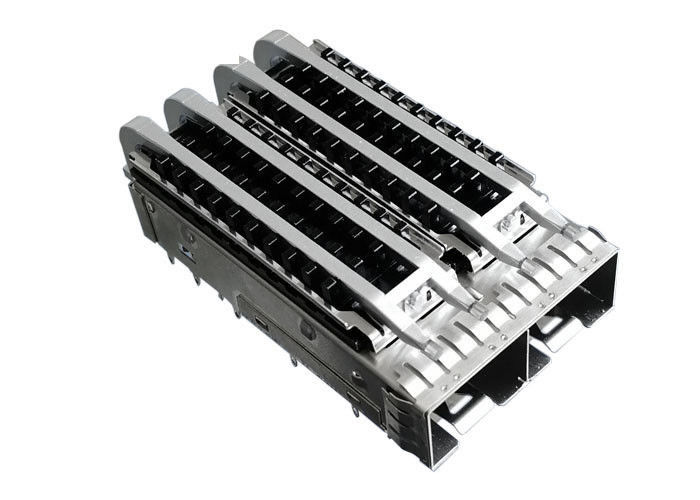Einpreß2 Häfen mechanisch gekuppelter weiblicher SFP-Käfig mit Kühlkörper-hellen Rohren